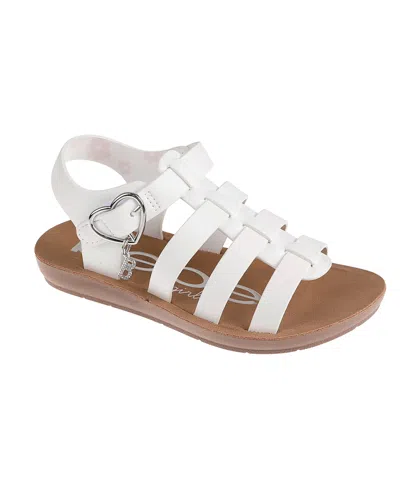 Bebe Babies' Toddler Girls Flower Print Lining With Fisherman Sandals In White