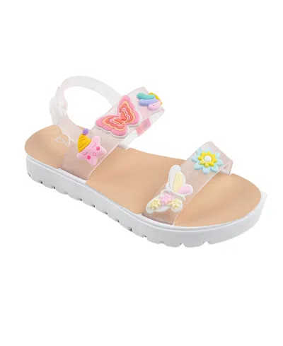 Bebe Babies' Toddler Girls Glitter Straps And Charms Sandals In Light Pastel