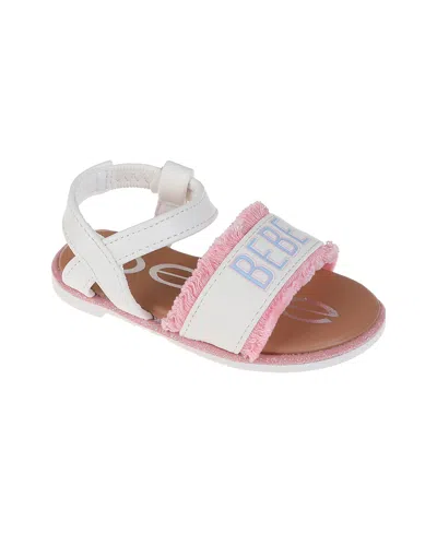 Bebe Babies' Toddler Girls Trendy And Comfortable Sandals In White Multi