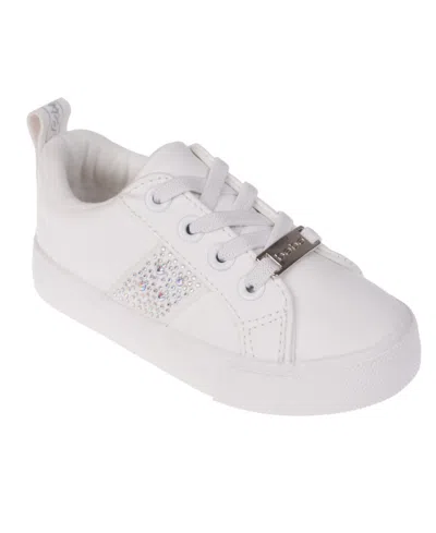 Bebe Kids' Toddler Toddler Girl's Fashion Cvo With Ab Rhinestones And Elastic Laces Polyurethane Sneakers In White