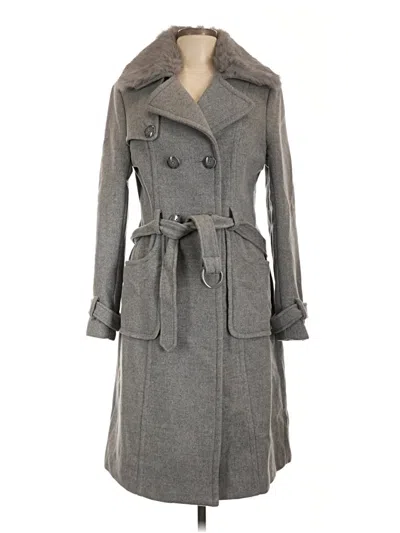 Pre-owned Bebe Trenchcoat In Gray