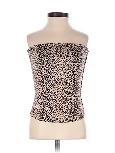 Pre-owned Bebe Tube Top Brown Strapless Neckline Tops