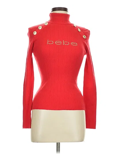 Pre-owned Bebe Turtleneck Sweater In Red