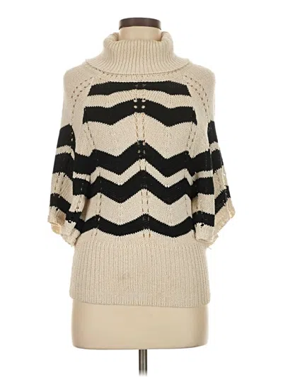 Pre-owned Bebe Turtleneck Sweater In White