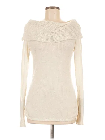 Pre-owned Bebe Turtleneck Sweater In White