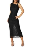 Bebe Twist Lace Body-con Maxi Dress In Black