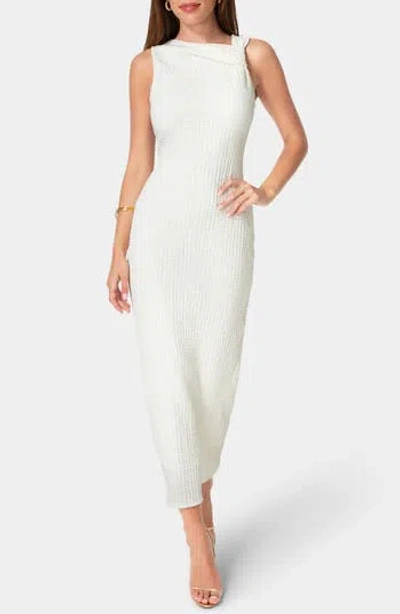 Bebe Twist Neck Sleeveless Body-con Dress In White