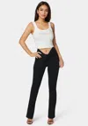 Bebe Twisted Waist Flared Leg Pant In Black