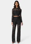 Bebe Two Piece Lace Jumpsuit In Black