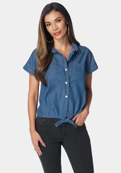Bebe V Flare Jean With Rhinestones In Black