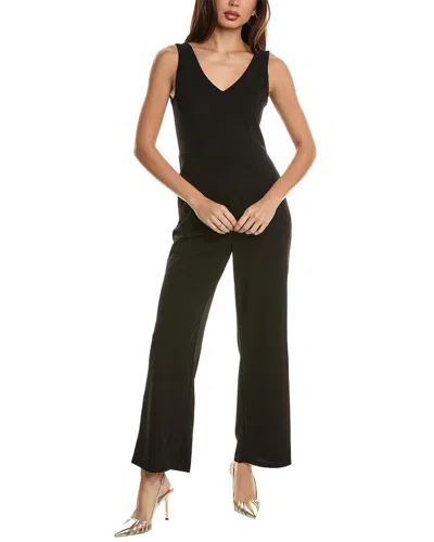 Bebe V-neck Core Jumpsuit In Black