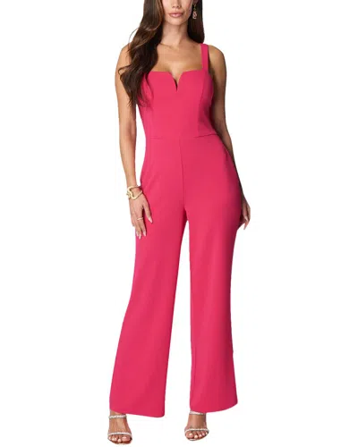 Bebe V Wire Core Jumpsuit In Pink