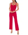 Bebe V-wire Core Jumpsuit In Red