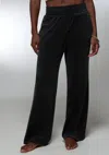 Bebe Velour Corded Wide Leg Pant In Black