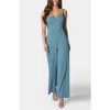 Bebe Wide Leg Jumpsuit In Blue
