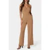 Bebe Wide Leg Jumpsuit In Brown