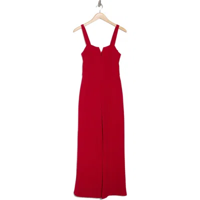 Bebe Wide Leg Jumpsuit In Red