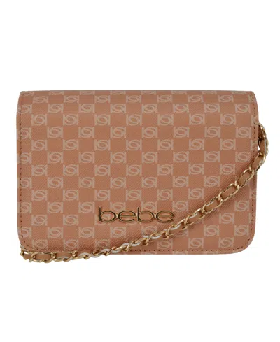 Bebe Women's Adela Monogram Mini Crossbody Bag In Brown