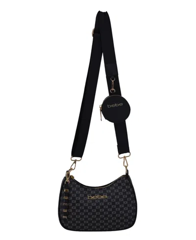 Bebe Women's Adela Monogram Small Crossbody Bag In Black