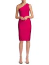 Bebe Women's Bandage One Shoulder Sheath Dress In Fuchsia