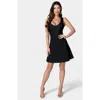 Bebe Luxe Bandage V-neck A-line Dress In Black