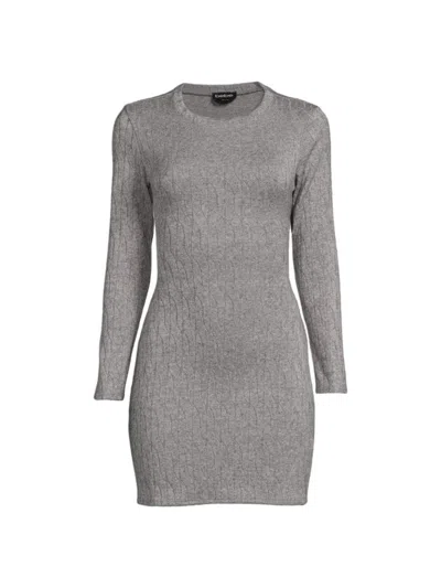 Bebe Women's Belted Mini Sweater Dress In Grey