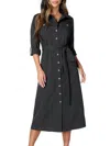 Bebe Poly Crepe Button Dress In Black