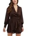 Bebe Women's Chintz Yoryu Wrap Front Romper In Multi