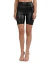 Bebe Women's Coated Knit Biker Short In Black