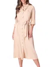 BEBE WOMEN'S BELTED SHIRTDRESS