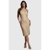 Bebe Women's Crystal Mesh Tank Dress In Gold