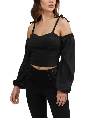 Bebe Women's Detachable Sleeve Bustier Top In Black