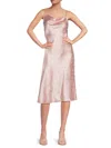 Bebe Women's Floral Cowlneck Satin Slip Dress In Blush