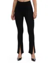 Bebe Women's Front Slit Flared Pdr Pant In Black