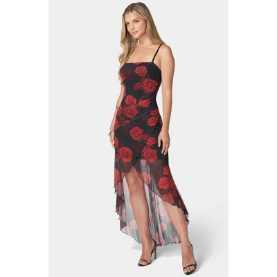 Bebe Women's Hi-low Hem Wrap Tube Dress In Multi