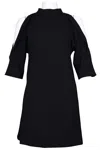 Bebe Women's High Neckline Open Shoulder Ponte Scuba Dress In Black