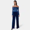 Bebe High Waist Velour Wide Leg Pant In Multi