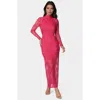 Bebe Illusion Lace Maxi Dress In Pink