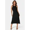 Bebe Sleeveless Lace A-line Midi Dress In Black