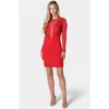 Bebe Mesh And Lace Illusion Dress In Red
