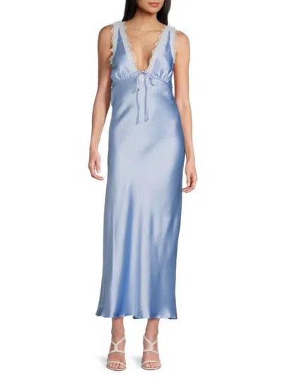 Bebe Women's Lace-trimmed Satin Midi-slipdress
