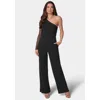 Bebe Celeste One Shoulder Jumpsuit In Black