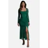 Bebe Women's Mesh Open Back Midi Dress In Green