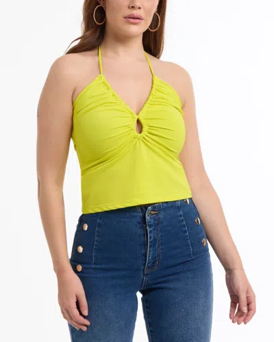 Bebe Women's Multi Keyhole Halter Top