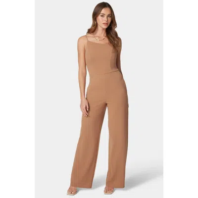 BEBE WOMEN'S ONE SHOULDER CORE JUMPSUIT