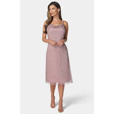 Bebe Ombre Pleat Cowl Midi Dress In Rose