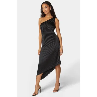 Bebe Women's Pleated One Shoulder Gown In Multi