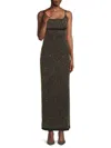 Bebe 3d Square Neck Gown In Black Gold