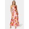 Bebe Women's Print Satin Maxi Dress In Multi