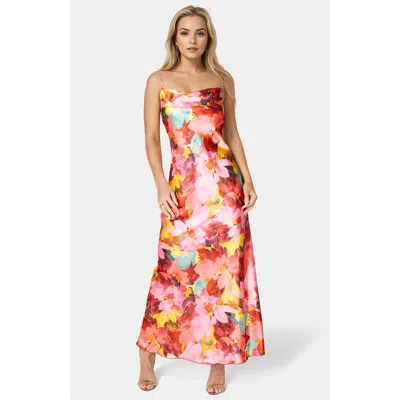 Bebe Women's Print Satin Maxi Dress In Multi